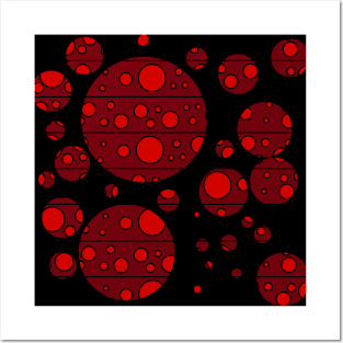 Modern Polka Dots - Red Roses Posters and Art